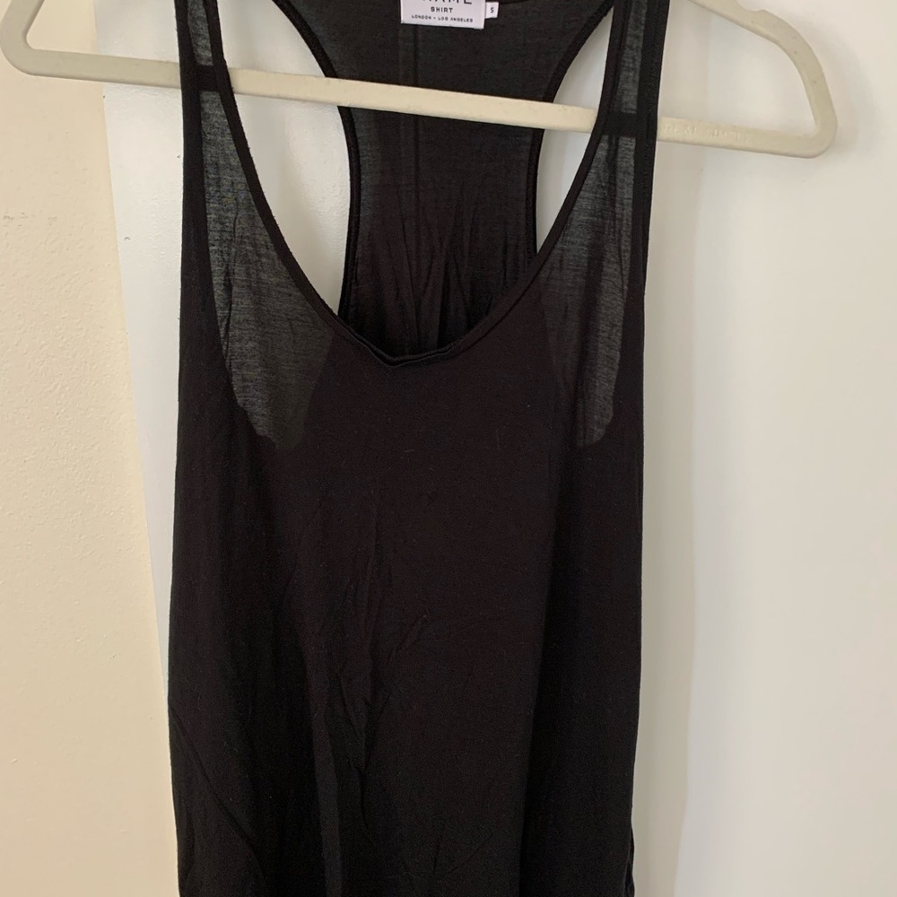 Black Frame racer back tank top. Size small